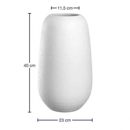 Vase céramique blanc TROGOLO  H. 40cm
