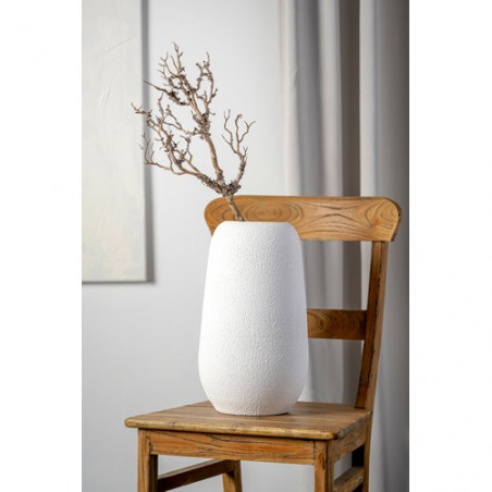 Vase céramique blanc TROGOLO  H. 40cm