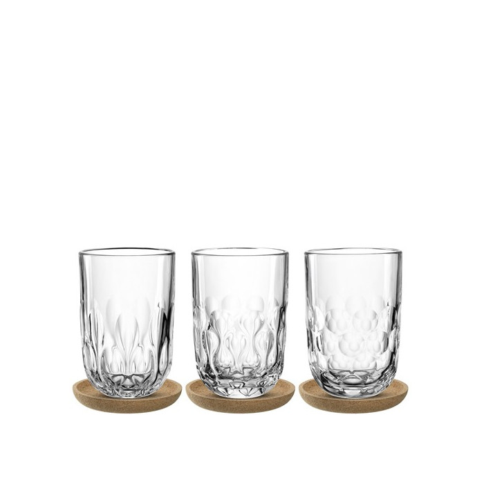 Lot 6 Grands verres et sous-verres GOCCE