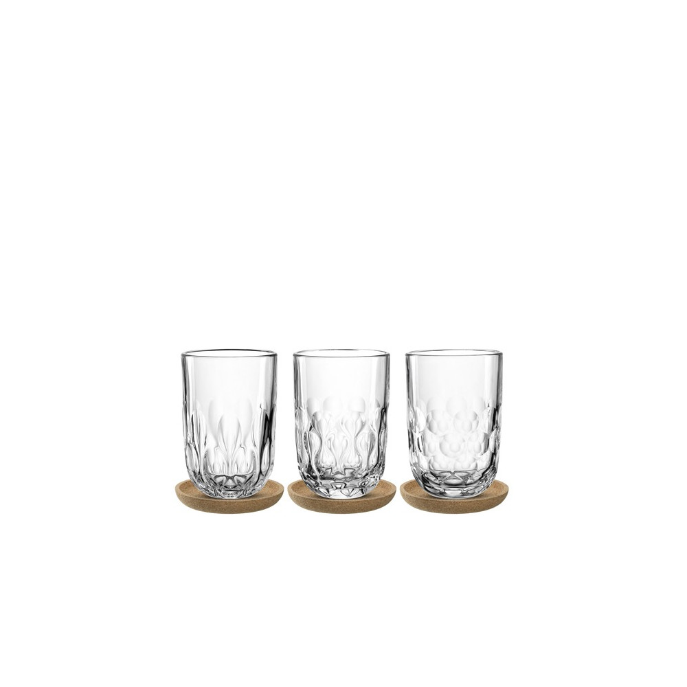 Lot 6 Grands verres et sous-verres GOCCE
