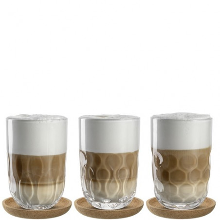 Lot 6 Grands verres et sous-verres GOCCE