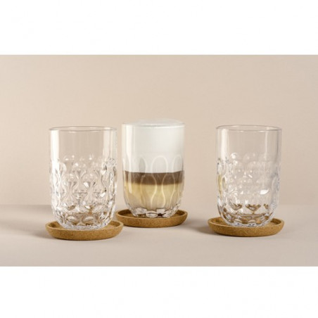 Lot 6 Grands verres et sous-verres GOCCE